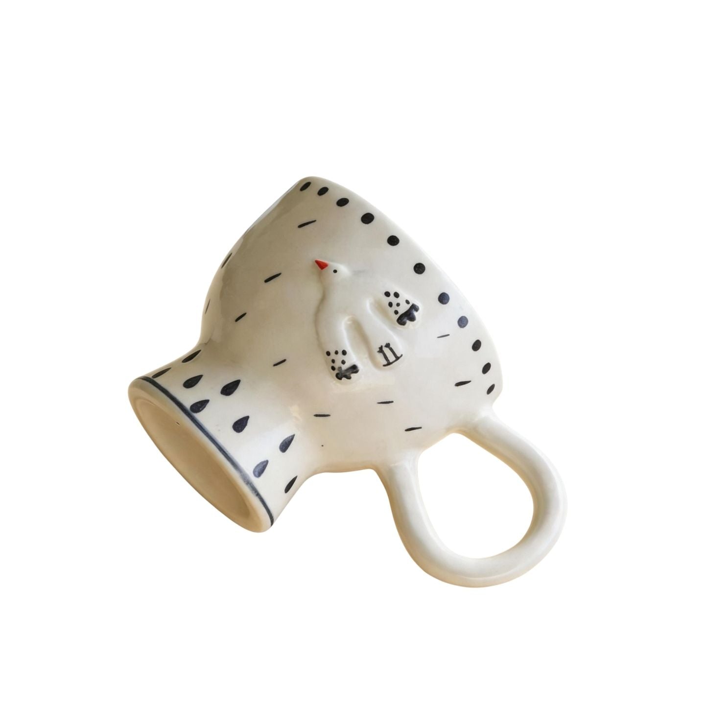 手繪圓點立體飛鳥馬克杯 Hand-painted Polka Dot 3D Bird Mug