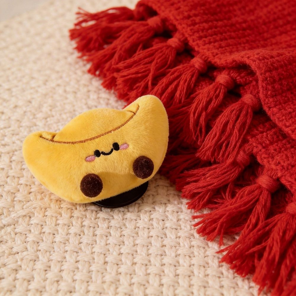 招財元寶毛絨冰箱貼 Fortune Gold Ingot Plush Refrigerator Magnet