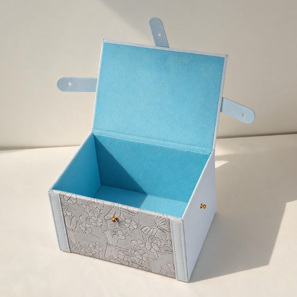 蝶戀花輕奢皮質禮盒結婚伴手禮喜糖盒員工福利禮品 Butterfly Love Luxury Leather Gift Box | Wedding Favor Candy Box | Corporate Staff Benefit Gifts