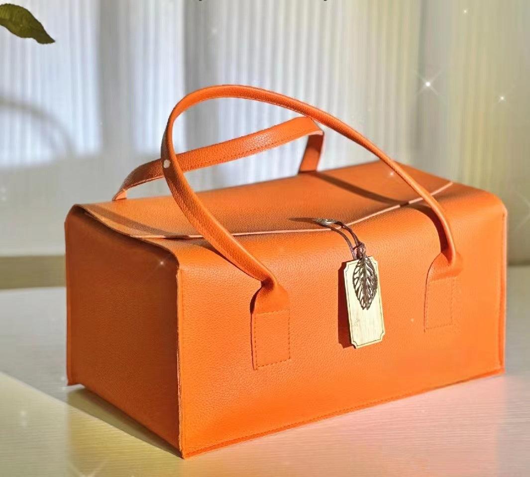 新款年貨零食伴手禮盒空盒高級感皮質包裝禮品盒 New Year Snack Gift Empty Box, Luxury Leather Packaging Gift Box