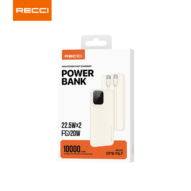 銳思【3C認證】【可上飛機】RPB-P67移動電源RPB-P68一萬毫安培大容量移動電源自帶線通用