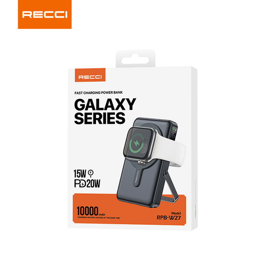 銳思【3C認證】【可上飛機】RPB-W27移動電源一萬毫安培自帶線充電寶支持蘋果12/13/14/15