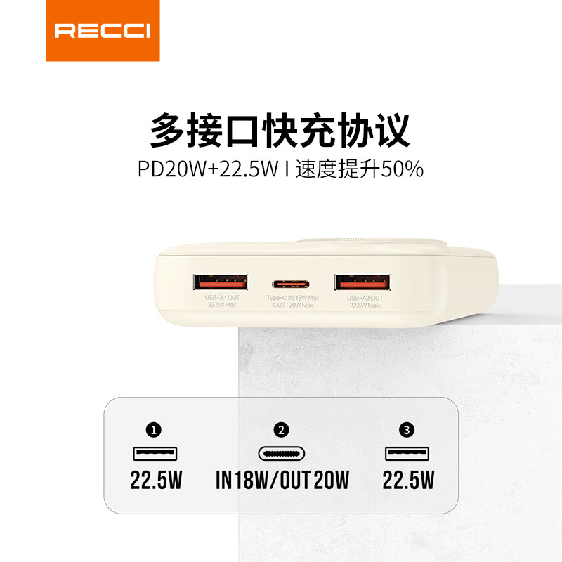 銳思【3C認證】【可上飛機】RPB-P48移動電源PD快充RPB-P49帶數顯 支持蘋果華榮耀10000mAh充電寶