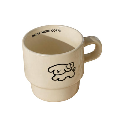 ins簡約呆萌小狗馬克杯 Ins Style Cute Puppy Ceramic Mug