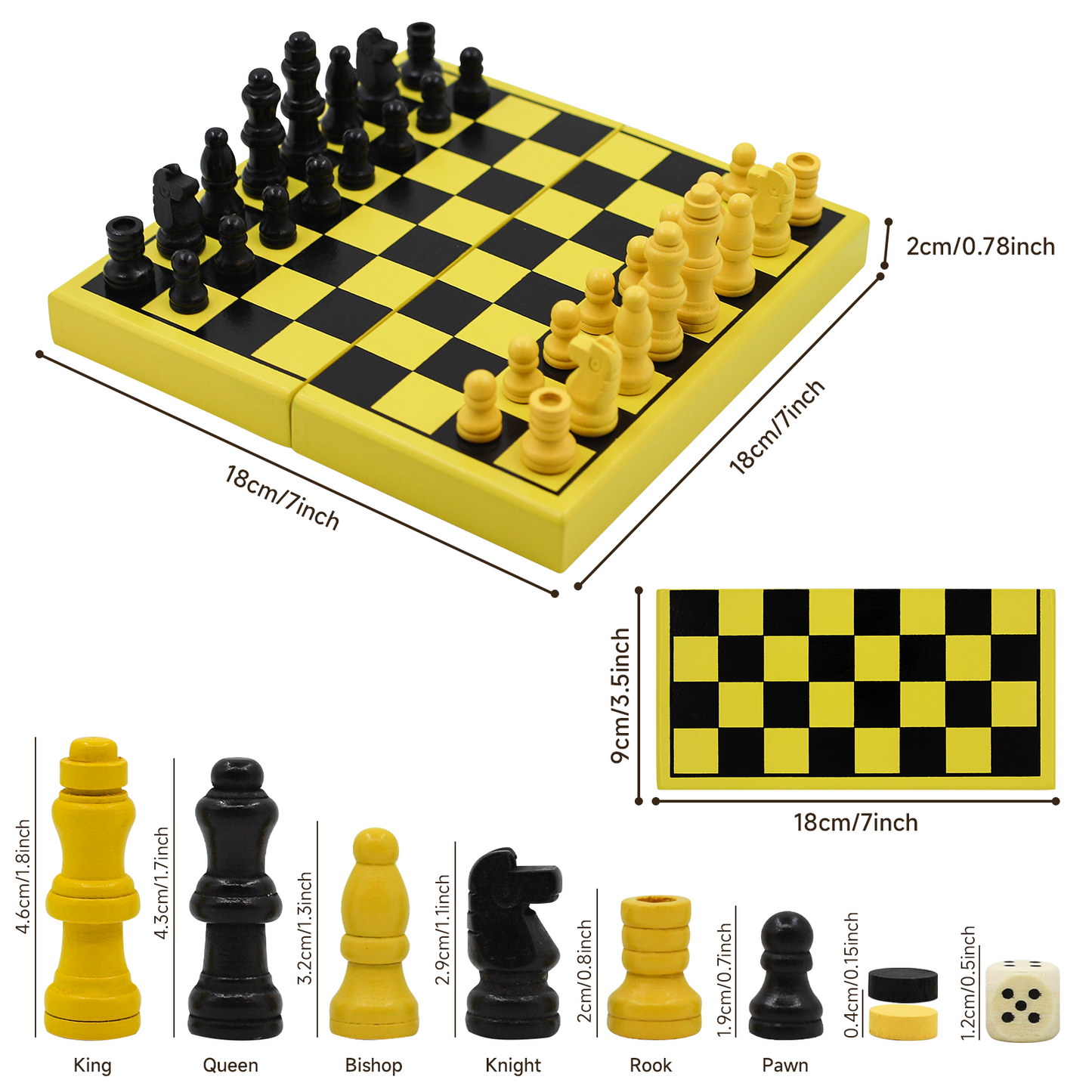 【三合一折疊棋盤】3-in-1 Board Game Set
