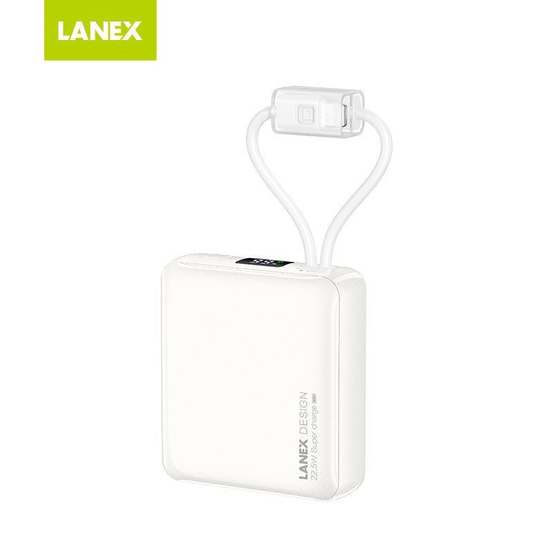 朗思N30【3C認證】【可上飛機】移動電源一萬毫安培大容量20000mAh N31充電寶Typey-C口 自帶線小巧