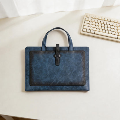 A4皮質檔袋收納包大容量雙層資料檔案袋商務公事包定制logo A4 PU Leather Document Bag, Large Capacity Double-Layer File Folder, Business Briefcase Support Custom Logo