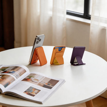 PU皮革手機殼磁吸支架適用蘋果磁吸手機卡包卡套 PU Leather Magnetic Phone Case with Kickstand, Magnetic Card Holder Wallet Compatible with iPhone