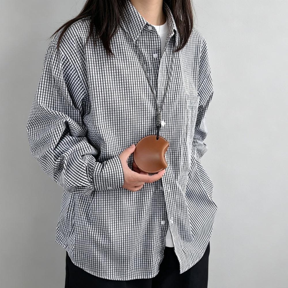 皮革脖掛式耳機收納包創意掛脖小包 Leather Neck-Hung Earphone Storage Pouch, Creative Neck Mini Bag