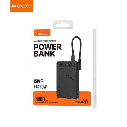 銳思移動電源【3C認證】【可上飛機】RPB-W37-W38自帶線5000/10000毫安培大容量充電寶通用