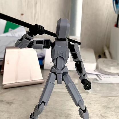 積木關節人幸運人偶多關節可動玩偶機器人假人解壓神器益智玩具 Multi-joint Movable Building Block Figure, Flexible Lucky Doll Robot Mannequin, Stress Relief & Educational Toy