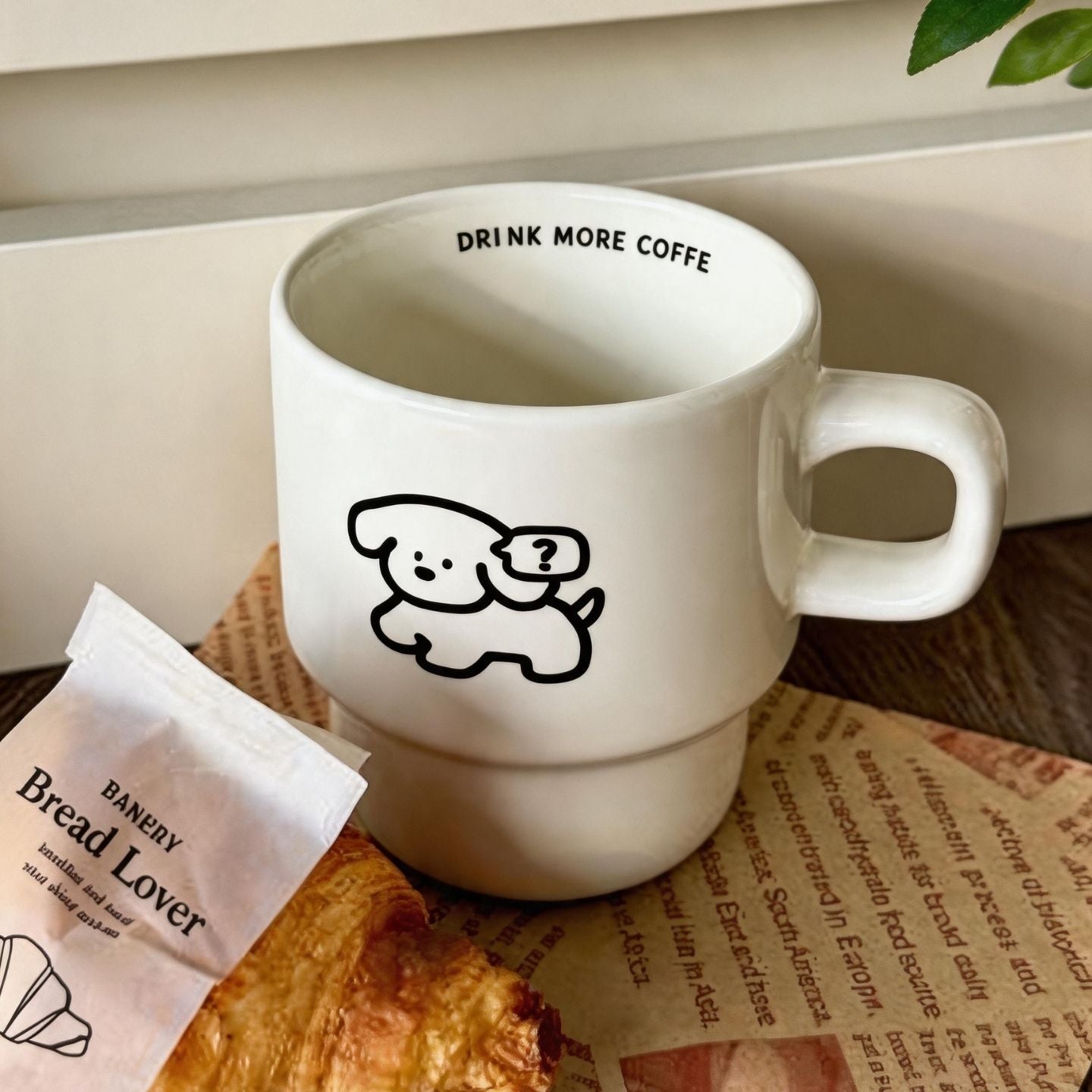ins簡約呆萌小狗馬克杯 Ins Style Cute Puppy Ceramic Mug