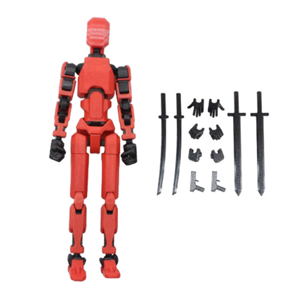 積木關節人幸運人偶多關節可動玩偶機器人假人解壓神器益智玩具 Multi-joint Movable Building Block Figure, Flexible Lucky Doll Robot Mannequin, Stress Relief & Educational Toy