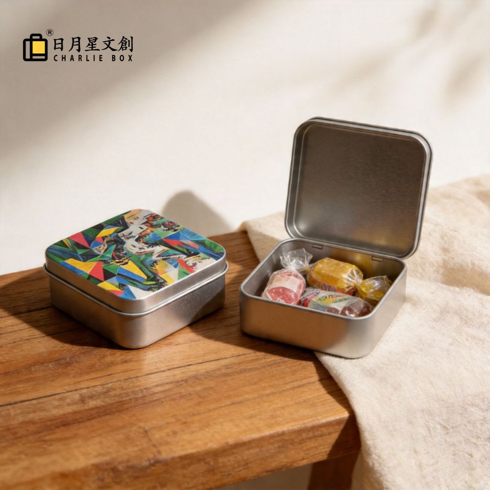 周藝文|日月星《溪山行旅圖》小方盒馬口收納盒 Travelers Among Mountains and Streams Small Square Box Tinplate Storage Box