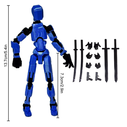 積木關節人幸運人偶多關節可動玩偶機器人假人解壓神器益智玩具 Multi-joint Movable Building Block Figure, Flexible Lucky Doll Robot Mannequin, Stress Relief & Educational Toy