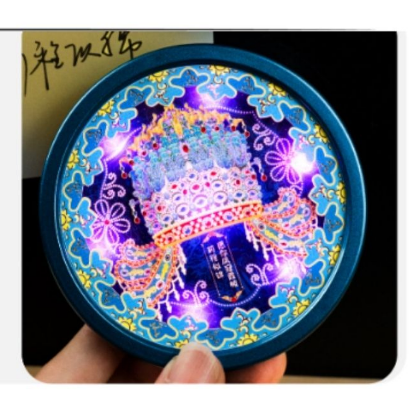 大宋開封盛世多層立體紙雕冰箱貼燈 紅圓框磁吸氛圍小夜燈 開封西安城市文旅紀念國風文創擺件 Great Song Kaifeng Prosperity Magnetic Paper Carving Fridge Magnet Lamp, City Cultural Souvenir Night Light