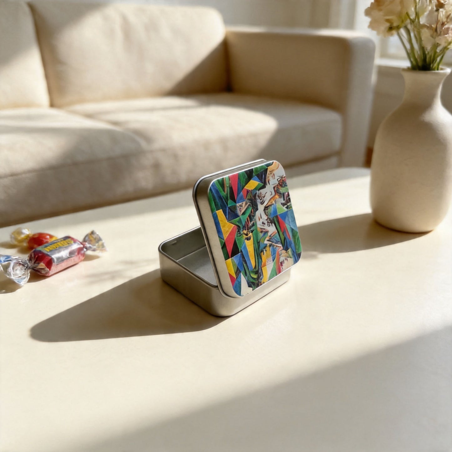 周藝文|日月星《溪山行旅圖》小方盒馬口收納盒 Travelers Among Mountains and Streams Small Square Box Tinplate Storage Box