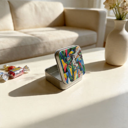 周藝文|日月星《溪山行旅圖》小方盒馬口收納盒 Travelers Among Mountains and Streams Small Square Box Tinplate Storage Box