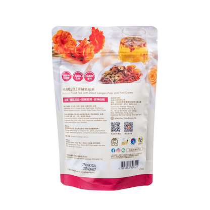 尚品桂圓紅棗補氣花茶(8g x 7包) Premier Food Longan and Red Date Qi-Boosting Herbal Tea (8g x 7 bags)
