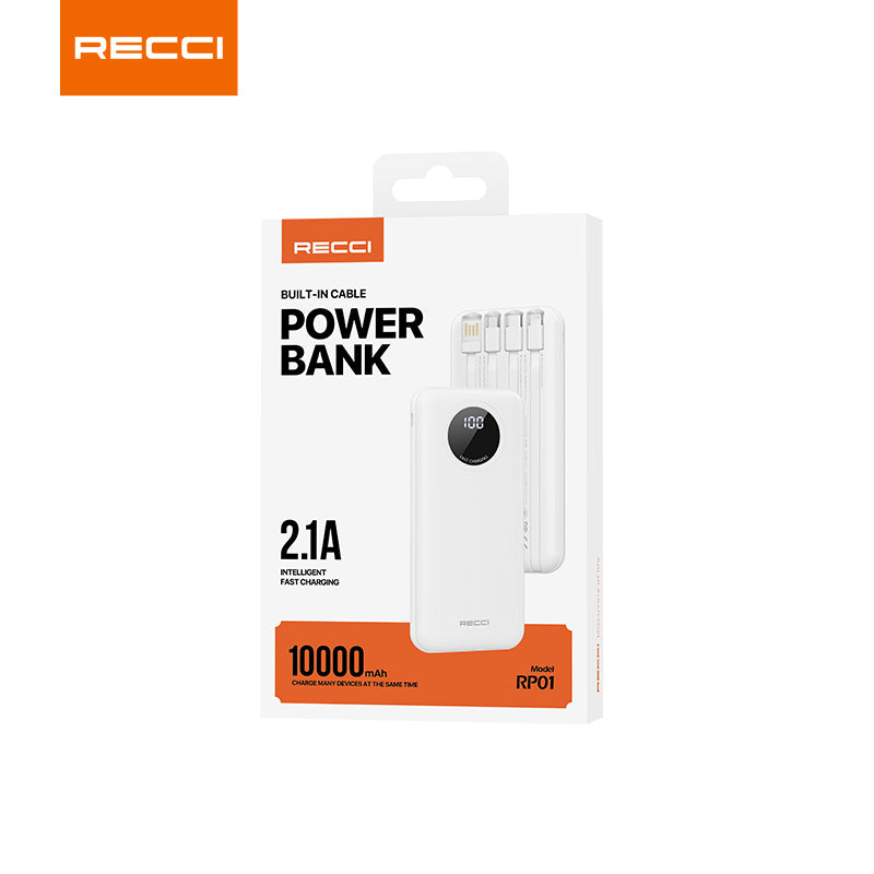 銳思【3C認證】【可上飛機】 RP01移動電源自帶線Lightning+Type- USB口充電寶