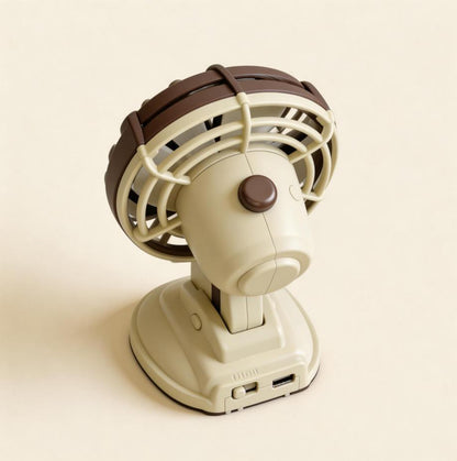 掌心的小可愛～mini 復古造型隨身便攜大風力充電小風扇 Little cutie for your palm–Mini retrostyle portable rechargeable fan with strong airflow