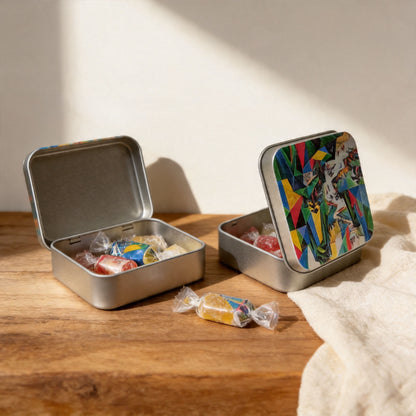 周藝文|日月星《溪山行旅圖》小方盒馬口收納盒 Travelers Among Mountains and Streams Small Square Box Tinplate Storage Box