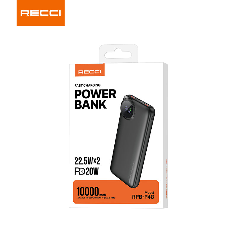 銳思【3C認證】【可上飛機】RPB-P48移動電源PD快充RPB-P49帶數顯 支持蘋果華榮耀10000mAh充電寶