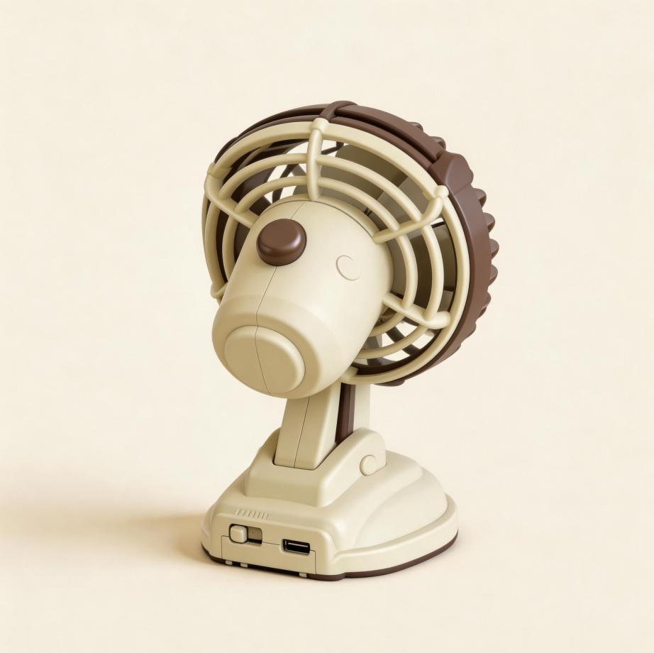 掌心的小可愛～mini 復古造型隨身便攜大風力充電小風扇 Little cutie for your palm–Mini retrostyle portable rechargeable fan with strong airflow