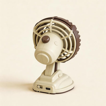 掌心的小可愛～mini 復古造型隨身便攜大風力充電小風扇 Little cutie for your palm–Mini retrostyle portable rechargeable fan with strong airflow