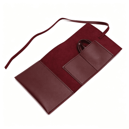 多功能耳機數碼配件旅行皮革收納包數據線充電頭卷包 Leather Makeup Brush Bag, Outdoor Portable Travel Makeup Brush Storage Bag, Eyeshadow Storage Bag