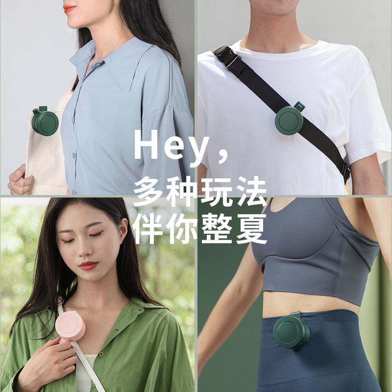 迷你掛脖子小風扇掛腰掛頸掛包夾衣服可夾領子充電式隨身便攜小型懶人手持無葉低音電風扇 USB 學生大風力外出 Mini Neck Fan–Clipon Waist/Neck/Bag/Clothing/Collar, Rechargeable, Portable, Compact, HandsFree, Bladeless, LowNoise USB Electric Fan–Strong Airflow for Students, Outdoor Use