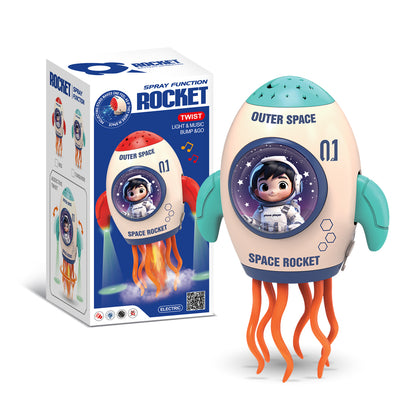 電動魔性跳舞火箭自動感應避障章魚兒童燈光玩具 Electric Funny Dancing Rocket, Auto Induction Obstacle Avoidance Octopus Kids Light Toy