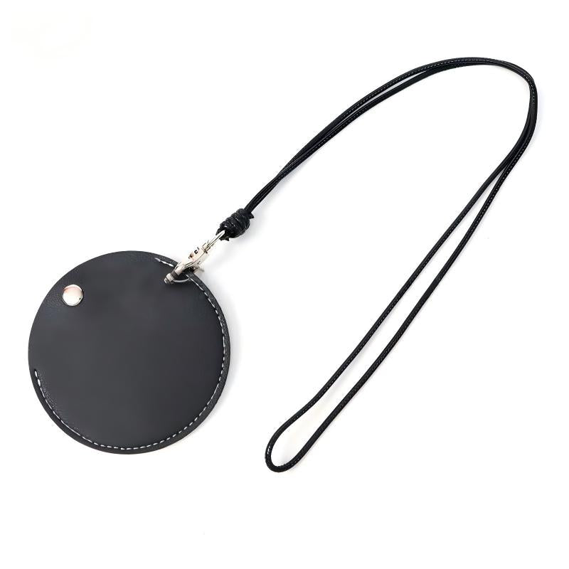 皮革脖掛式耳機收納包創意掛脖小包 Leather Neck-Hung Earphone Storage Pouch, Creative Neck Mini Bag