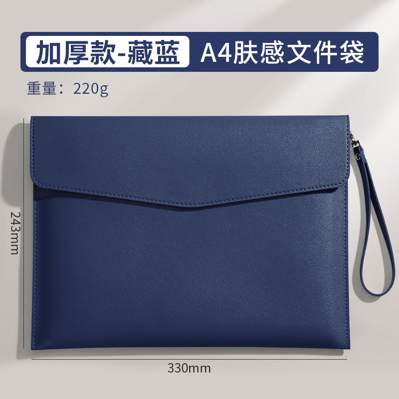 便攜磁扣票據夾加印logo加厚A4檔案公文袋財務合同票據收納包 Portable magnetic clasp document folder with logo printing, thickened A4 file bag for financial contracts and receipts