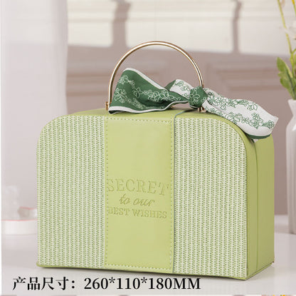 皮質伴手禮品盒包裝盒中秋糕點堅果結婚高端級感商務套裝皮質空盒 Premium Leather Gift Box, Empty Packaging Case for Mid-Autumn Pastries & Nuts, High-End Business & Wedding Gift Set Container