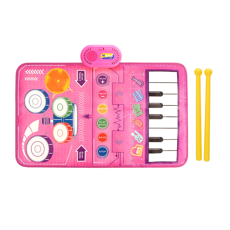 兒童早教架子鼓音樂毯觸摸式鋼琴墊爵士鼓益智玩具 Kids Early Education Drum Set Music Mat, Touch-Style Piano Pad Jazz Drum Educational Toy