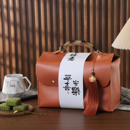 皮各禮盒空盒高端禮物盒子包裝盒手提袋伴手禮 Luxury Empty Leather Gift Box with Carry Bag, Wedding & Holiday Souvenir Packaging