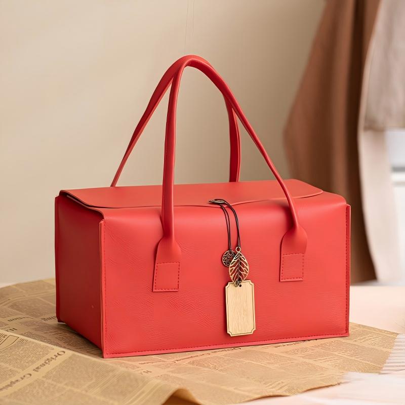 新款年貨零食伴手禮盒空盒高級感皮質包裝禮品盒 New Year Snack Gift Empty Box, Luxury Leather Packaging Gift Box
