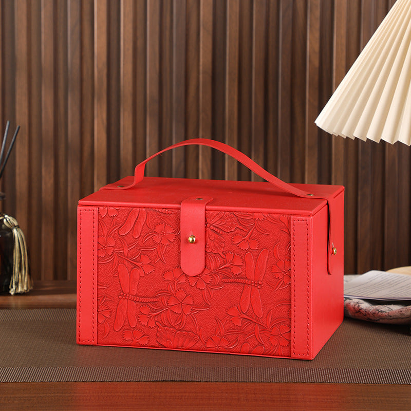 蝶戀花輕奢皮質禮盒結婚伴手禮喜糖盒員工福利禮品 Butterfly Love Luxury Leather Gift Box | Wedding Favor Candy Box | Corporate Staff Benefit Gifts