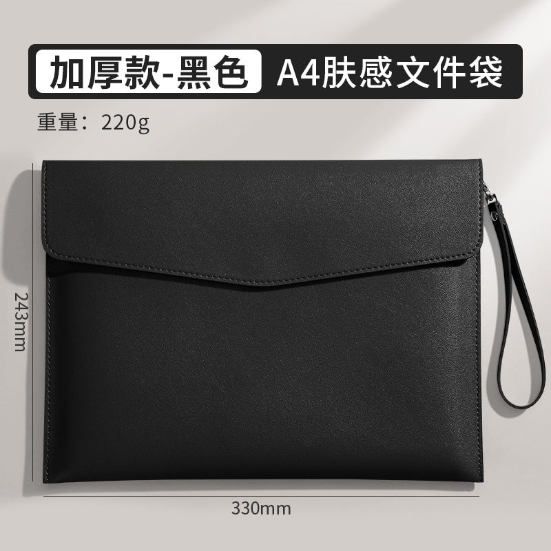 便攜磁扣票據夾加印logo加厚A4檔案公文袋財務合同票據收納包 Portable magnetic clasp document folder with logo printing, thickened A4 file bag for financial contracts and receipts