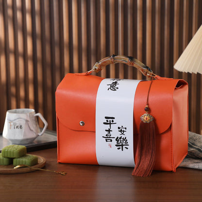 皮各禮盒空盒高端禮物盒子包裝盒手提袋伴手禮 Luxury Empty Leather Gift Box with Carry Bag, Wedding & Holiday Souvenir Packaging