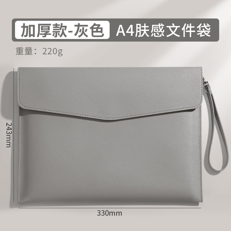 便攜磁扣票據夾加印logo加厚A4檔案公文袋財務合同票據收納包 Portable magnetic clasp document folder with logo printing, thickened A4 file bag for financial contracts and receipts