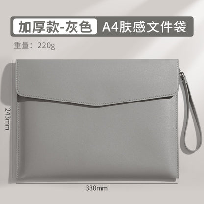 便攜磁扣票據夾加印logo加厚A4檔案公文袋財務合同票據收納包 Portable magnetic clasp document folder with logo printing, thickened A4 file bag for financial contracts and receipts