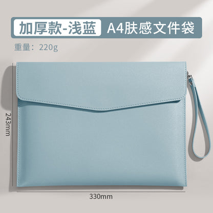 便攜磁扣票據夾加印logo加厚A4檔案公文袋財務合同票據收納包 Portable magnetic clasp document folder with logo printing, thickened A4 file bag for financial contracts and receipts