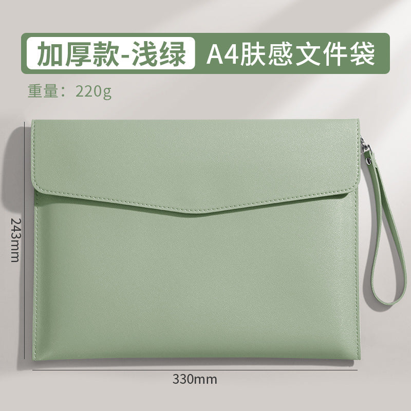 便攜磁扣票據夾加印logo加厚A4檔案公文袋財務合同票據收納包 Portable magnetic clasp document folder with logo printing, thickened A4 file bag for financial contracts and receipts