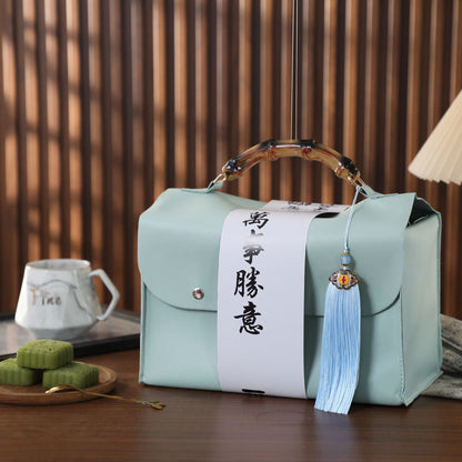 皮各禮盒空盒高端禮物盒子包裝盒手提袋伴手禮 Luxury Empty Leather Gift Box with Carry Bag, Wedding & Holiday Souvenir Packaging