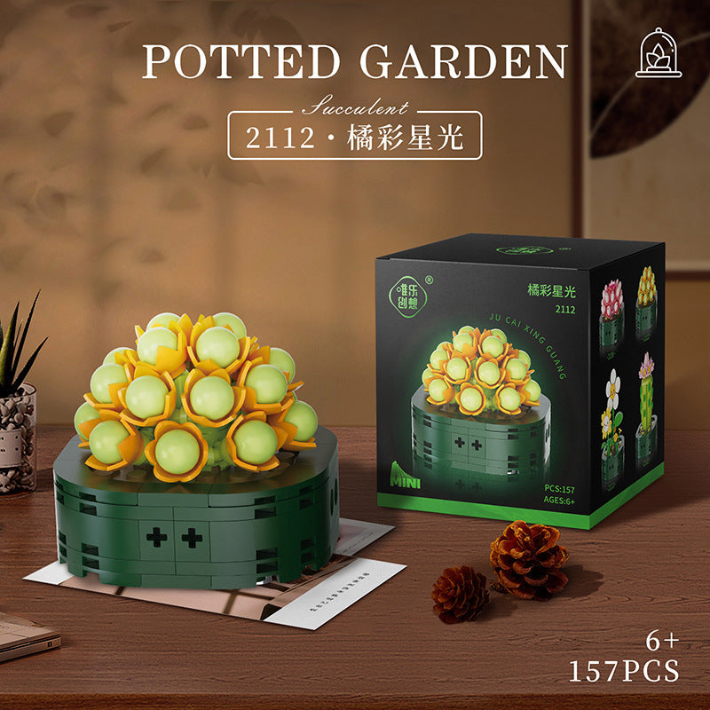 微顆粒積木拼裝玩具擺件玫瑰永生花束積木女孩生日禮物 Micro particle building block assembly toy ornament rose eternal flower bouquet building block girl birthday gift