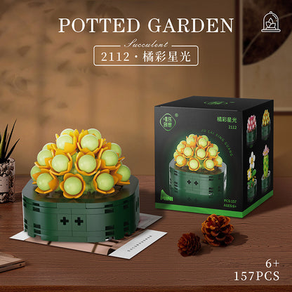 微顆粒積木拼裝玩具擺件玫瑰永生花束積木女孩生日禮物 Micro particle building block assembly toy ornament rose eternal flower bouquet building block girl birthday gift