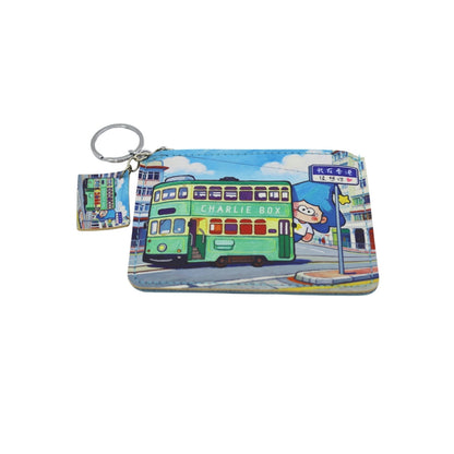 日月星文創原創IP皮質卡包港風卡通卡套鑰匙扣證件收納包 Original IP leather card holder, Hong Kong-style cartoon card case, keychain, and ID storage pouch