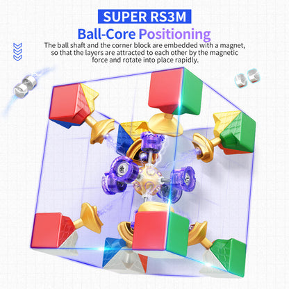 魔域文化Super RS3M磁力/磁懸浮/球軸定位磁力三階魔方 Moyu Super RS3M Magnetic / Maglev / Ball Axis Positioning Magnetic 3x3 Magic Cube